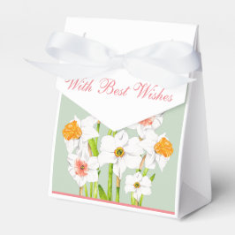 Daffodils på en favoritruta presentaskar