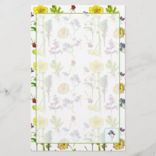 Daffodils Pansies Plant Teckning Botanical Brevpapper