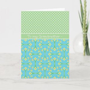 Daffodils, Polkas March Birthday Card, farmor Kort