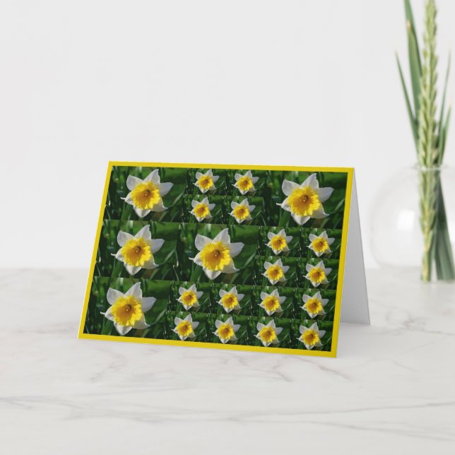Daffodils Tic Tac Toe Greeting Card for Cancer Pat Kort (Framsida)