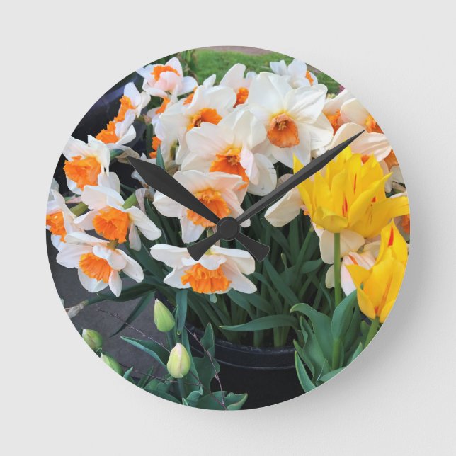 Daffodils & Tulips, Oregon Rund Klocka (Framsida)