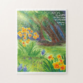 Daffodils with Scripture Christian Puzzle Pussel