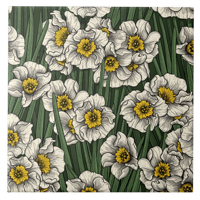 Daffodilträdgård Kakelplatta (Framsidan)