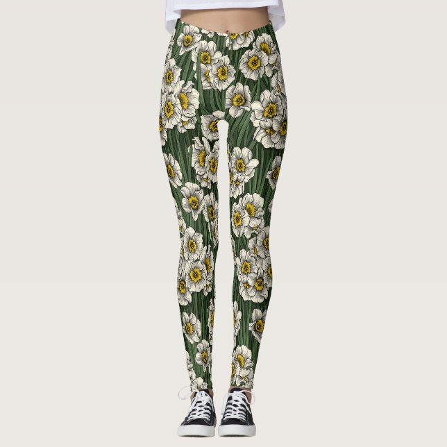 Daffodilträdgård Leggings (Framsida)