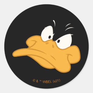 DAFFY ANKA™ Arg Ansikte Runt Klistermärke