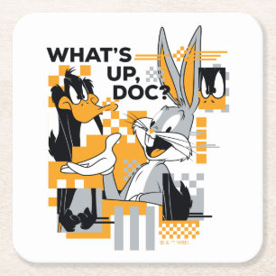 DAFFY ANKA™ & KRYP BUNNY™ Glitch Underlägg Papper Kvadrat