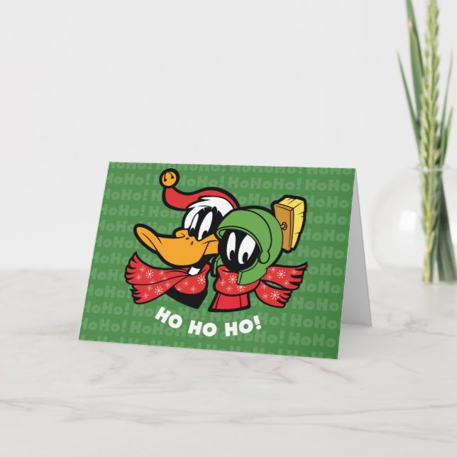 DAFFY ANKA™ & MARVIN MARTIAN™ "Ho Ho Ho!" Helgkort (Framsida)