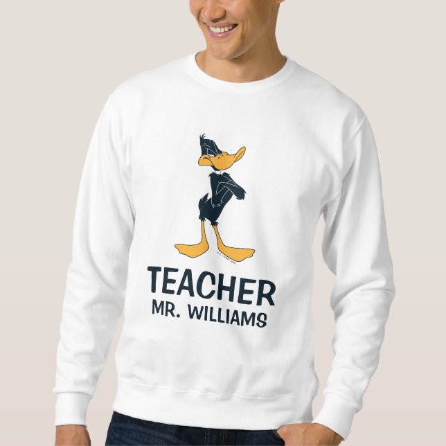 DAFFY ANKA™ med Arm Crossed Teacher Lång Ärmad Tröja (Framsida)