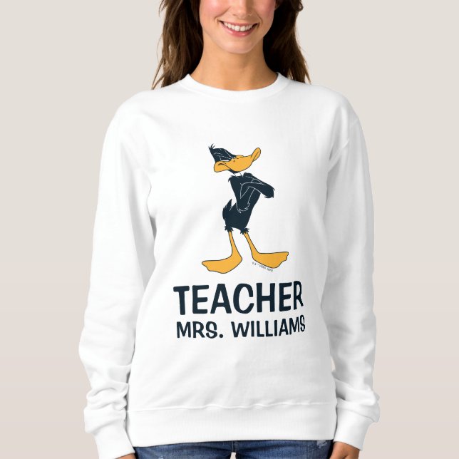 DAFFY ANKA™ med Arm Crossed Teacher T Shirt (Framsida)