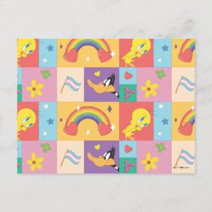 DAFFY ANKA™ & TWEETY™ - Pride Mönster Vykort