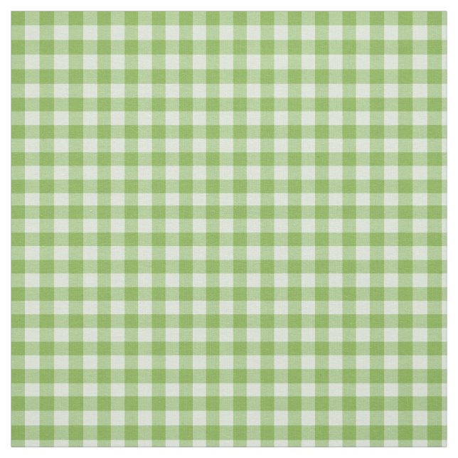 Daffy-down-Dillies Grönt Check Gingham Mönster Tyg (Provkarta)