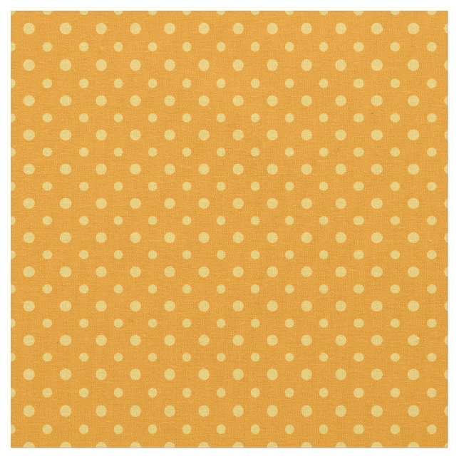 Daffy-down Dillies gula prickar på orange Tyg (Närbild)