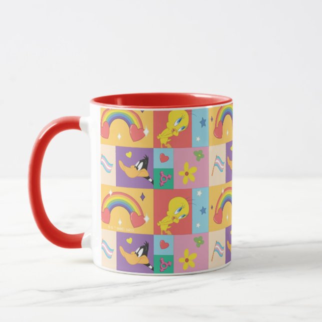 DAFFY DUCK™ & TWEETY™ - Pride Pattern Mugg (Vänster)