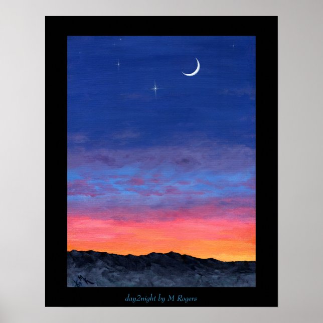 dag2natt Sunset to Twilight Painting Poster (Framsidan)