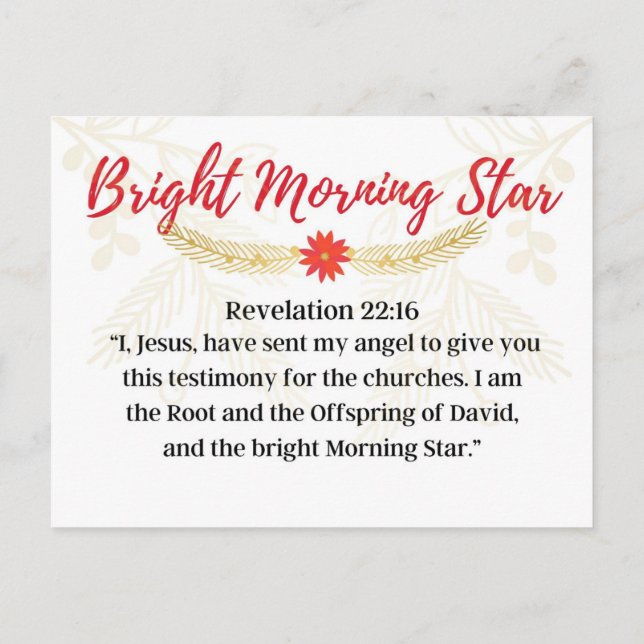 Dag 13. Namn Jesus |Ljud av Bright Morgonstjärna Vykort (Baksida)