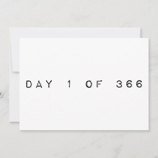 Dag 1 av 366 LYCKLIG LEAP-ÅR Inbjudningar (Framsida)