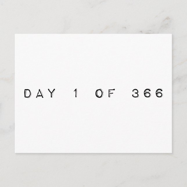 Dag 1 av 366 LYCKLIG LEAP-ÅR Vykort (Framsida)