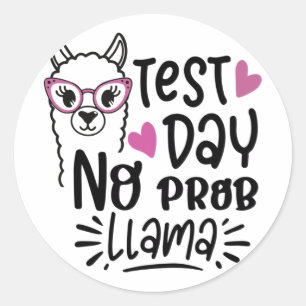 Dag 1: Provningsdag 1 för professor Llama Llama Runt Klistermärke