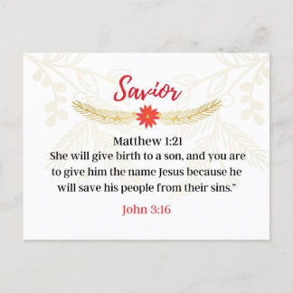 Dag 2. Namn Jesus | Savior | Lägg till kalender Vykort