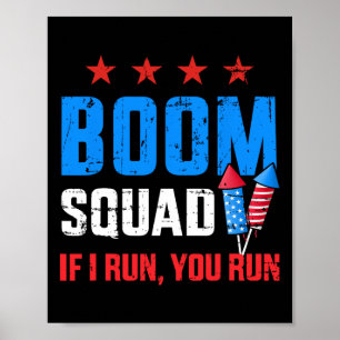Dag 4:e juli - Boom jag Springor dig Springa Poster