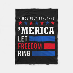Dag 4 juli i USA flagga Amerika: Frihet Ring Fleecefilt
