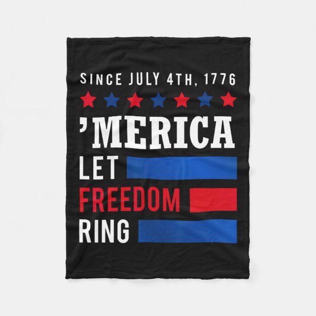 Dag 4 juli i USA flagga Amerika: Frihet Ring Fleecefilt (Framsidan)