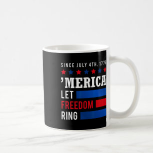 Dag 4 juli i USA flagga Amerika: Frihet Ring Kaffemugg