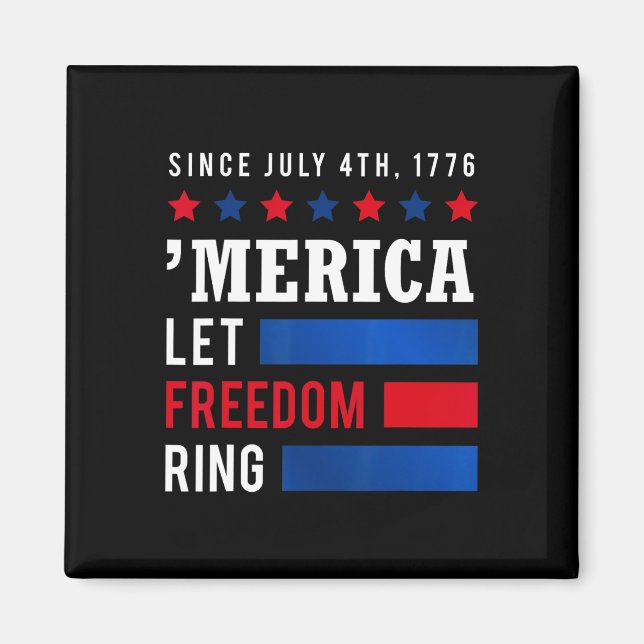 Dag 4 juli i USA flagga Amerika: Frihet Ring Magnet (Framsidan)