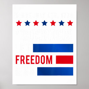 Dag 4 juli i USA flagga Amerika: Frihet Ring Poster