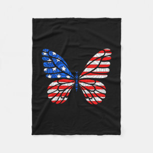 Dag 4 juli USA flagga America Butterfly Fleecefilt