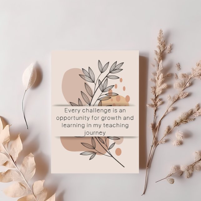Dag 7 Lärarbekräftelse dagligt sjukförsäkringskort (BOHO POSITIVE AFFIRMATION FOR TEACHERS)