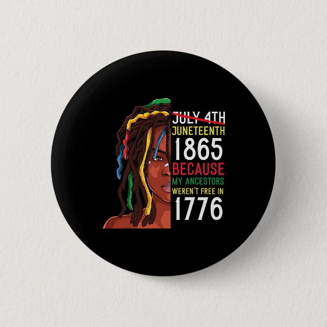Dag Ancestors Free 1776 juli 4:e svarta afrikan Knapp (Framsida)