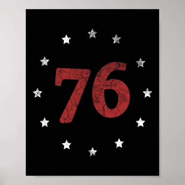 Dag Andens 76 Tröja Retro 4 juli Present  Poster (Framsidan)
