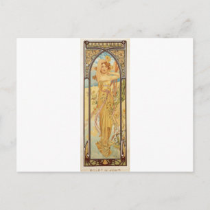 Dag av Alphonse Mucha Vykort