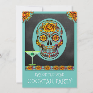 Dag Av De Döda Cocktailfest Inbjudan