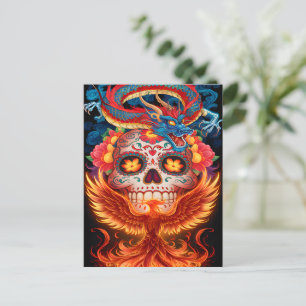 Dag Av De Döda Drak- Och Fenix Vykort