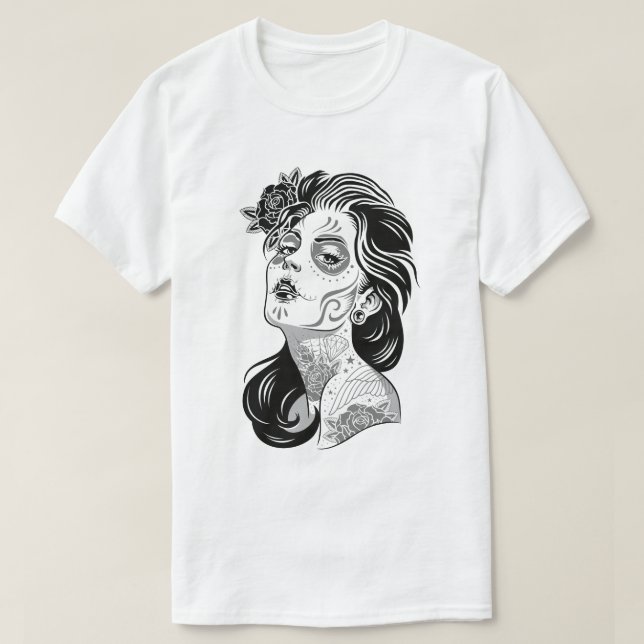 Dag av den döda sexiga flickan med ro tee (Design framsida)