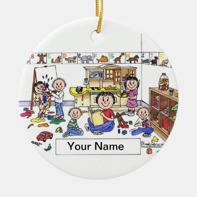 Dag-bilarbetare - Kvinnor Julgransprydnad Keramik (Framsidan)