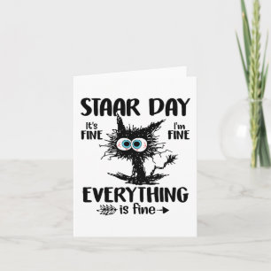 Dag Black Cat Teacher Student Kids Staar Testing D Kort