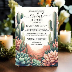 Dag Boho Löv Desert Cacti Succult Möhippa Inbjudningar