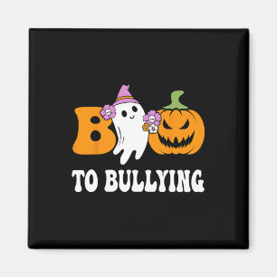 Dag Boo to Bullning Awareness Ghost Pumpkin Orange Magnet