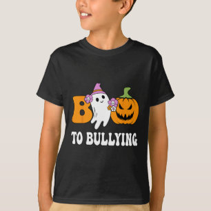 Dag Boo to Bullning Awareness Ghost Pumpkin Orange T Shirt