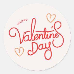 Dag-dekal för finare-rund-valentins rosa-dekal runt klistermärke