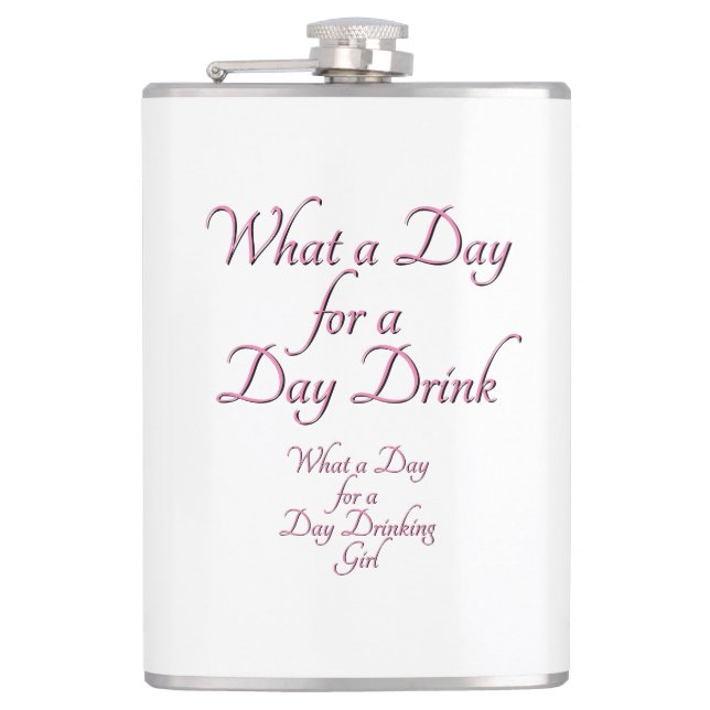 Dag Drink - för henne av Jeff Willis Art Flask Fickplunta (Framsidan)