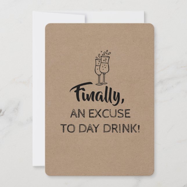 Dag Drink Ursäkta Funny Bridesmaid Inbjudningar (Framsida)