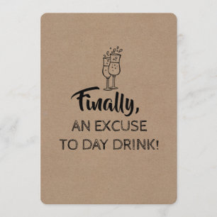 Dag Drink Ursäkta Funny Bridesmaid Inbjudningar