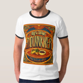 Dag Drinker Retro 70s-etikett T Shirt