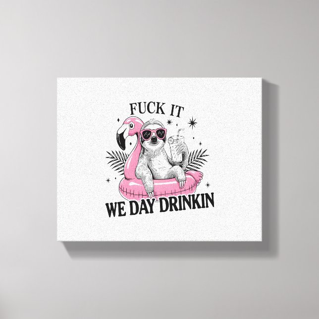 Dag drinkin Sloth Canvastryck (Framsida)