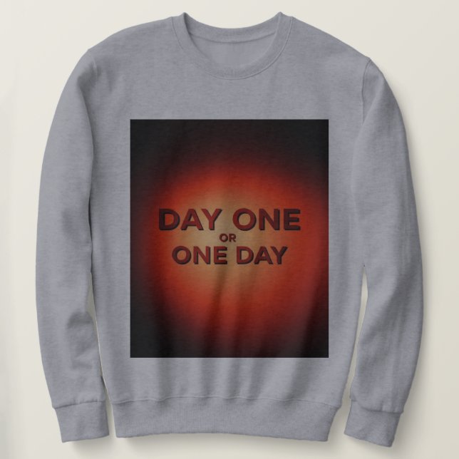 Dag Ett eller En Dag Lång Ärmad Tröja (Design framsida)