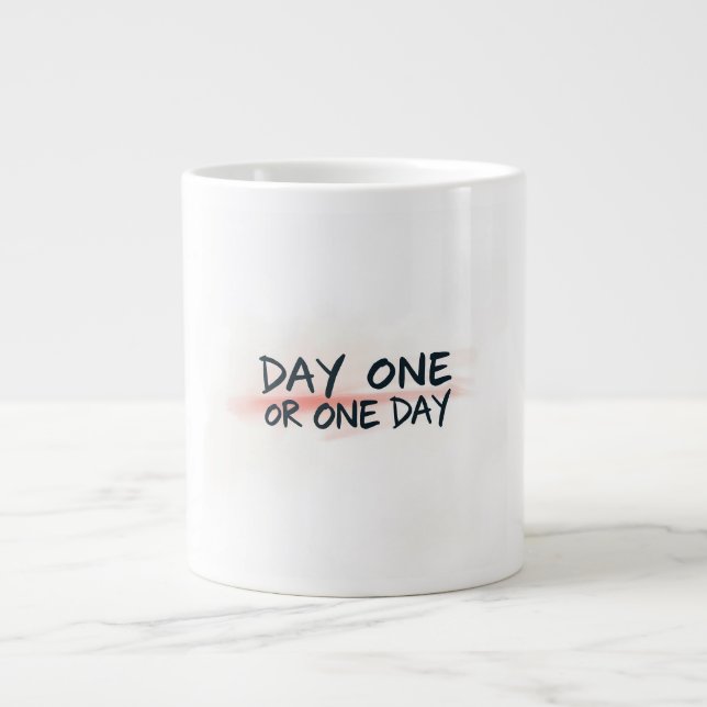 Dag Ett eller En Dag Motivation Jumbo Mugg (Framsidan)